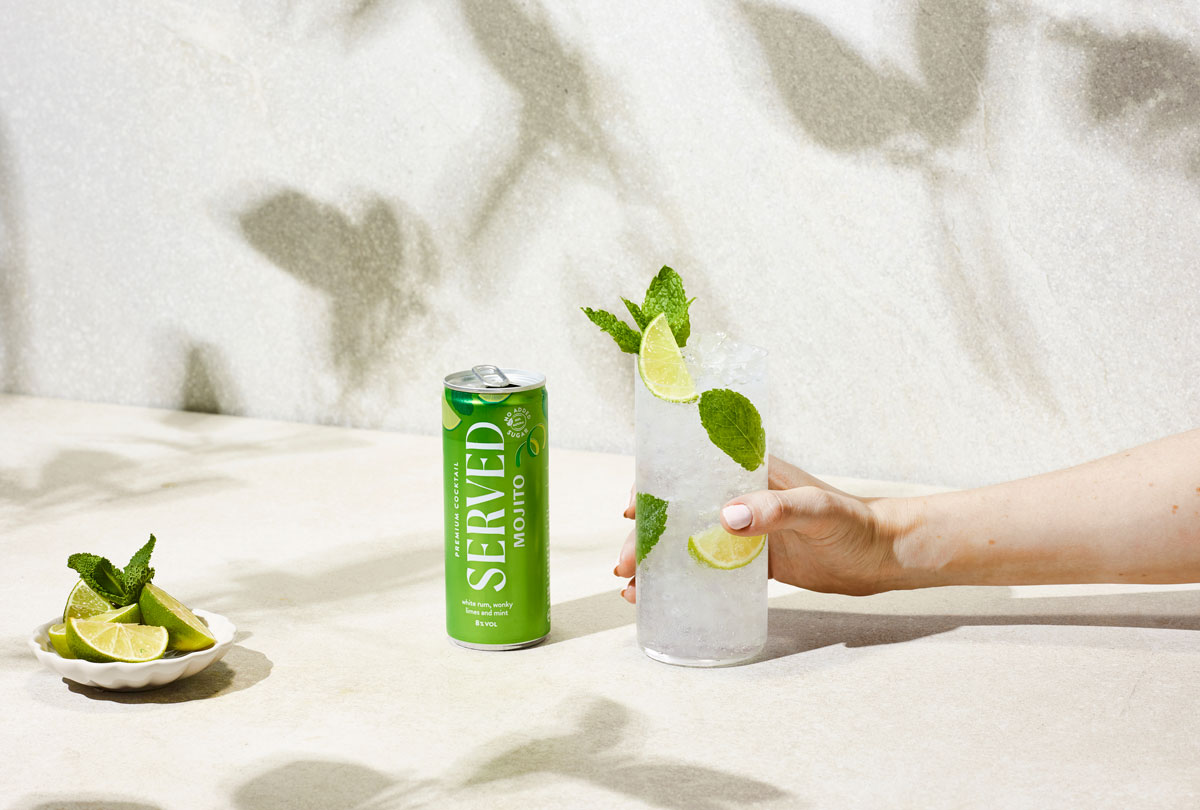 Mojito in a can Served